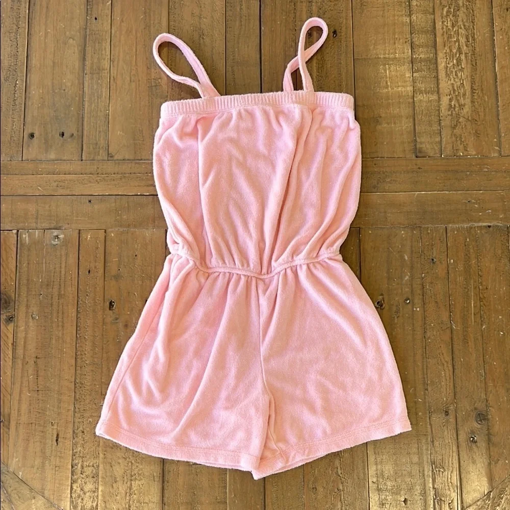 Hanna andersson pink Terrycloth short romper